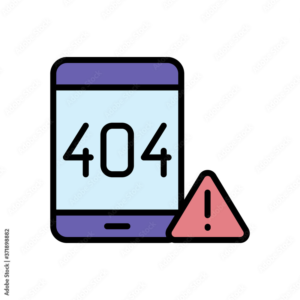 Poster malware smartphone 404 icon. simple color with outline vector elements of hacks icons for ui and ux,