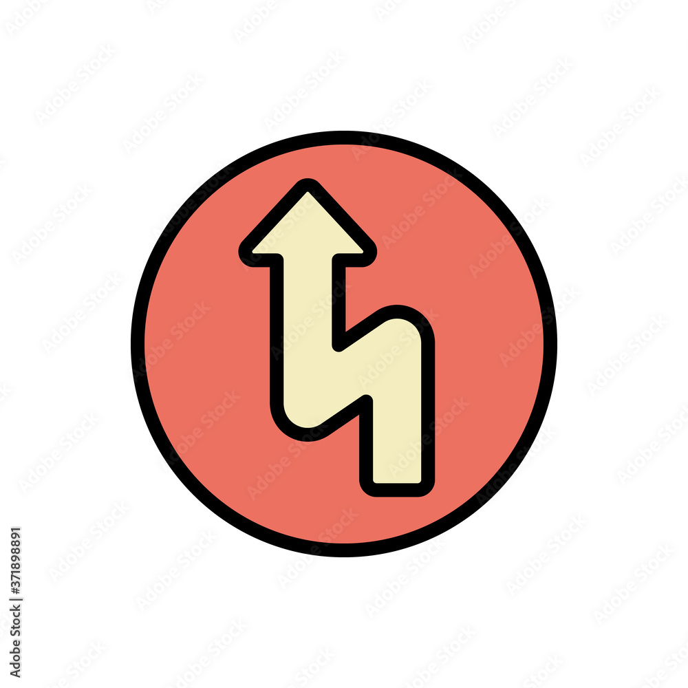 Poster arrow turn and up icon. simple color with outline vector elements of pointer icons for ui and ux, we