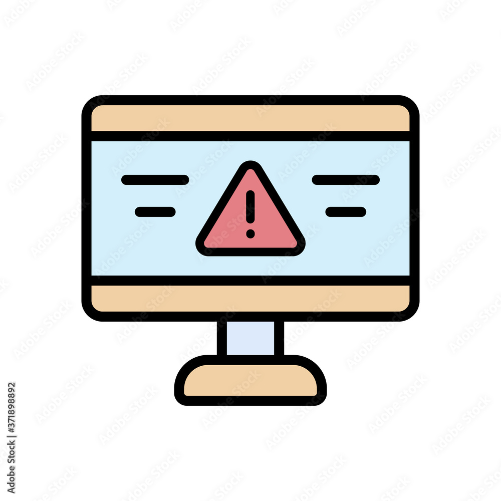 Poster warning sign desktop icon. simple color with outline vector elements of hacks icons for ui and ux, w