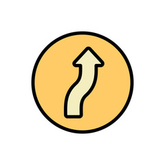 Arrow turn and up icon. Simple color with outline vector elements of pointer icons for ui and ux, website or mobile application