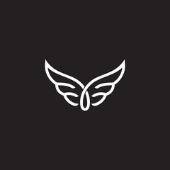 Fototapeta premium infinity wings simple curves design symbol vector