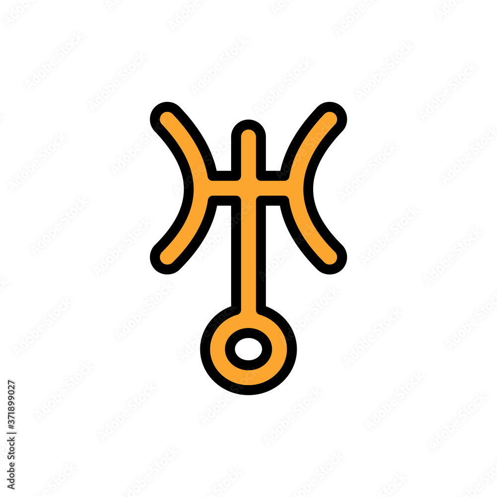 Aufkleber symbol uranus icon. simple color with outline vector elements of esoteric icons for ui and ux, websi