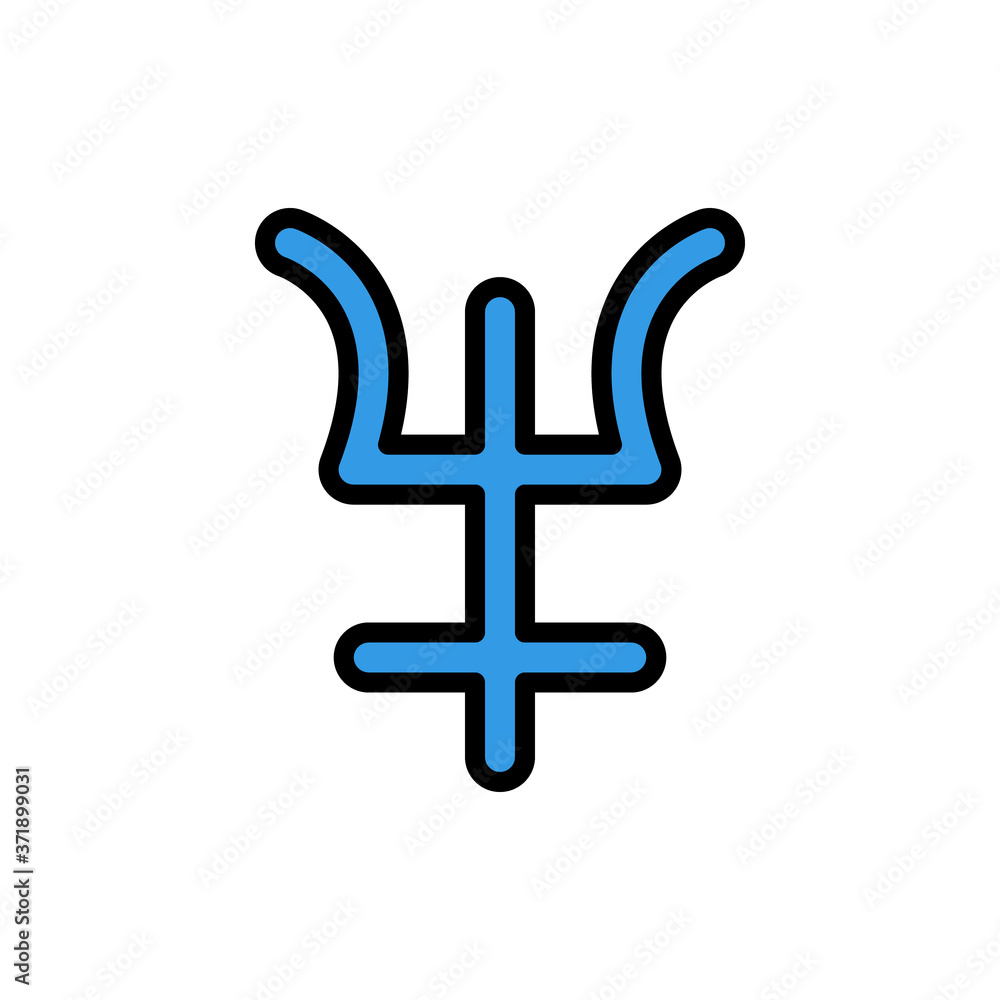 Aufkleber symbol neptune icon. simple color with outline vector elements of esoteric icons for ui and ux, webs