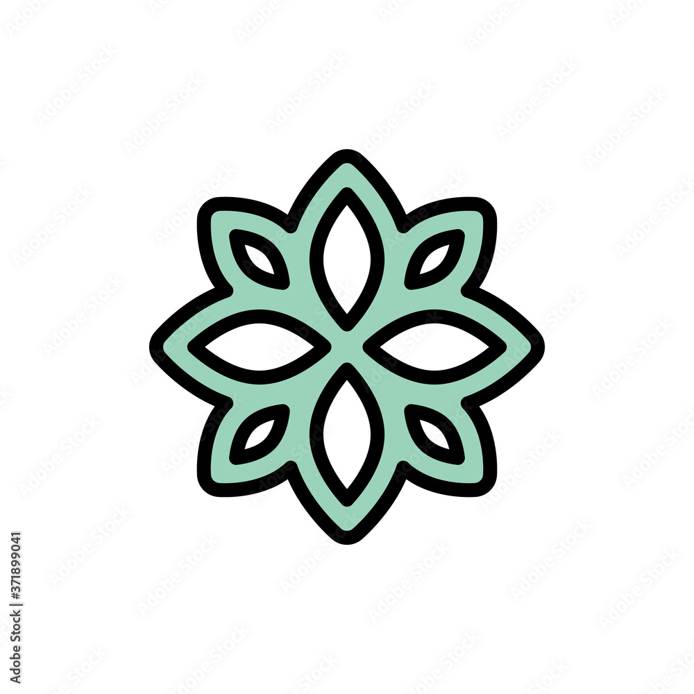 Aufkleber symbol flower icon. simple color with outline vector elements of esoteric icons for ui and ux, websi