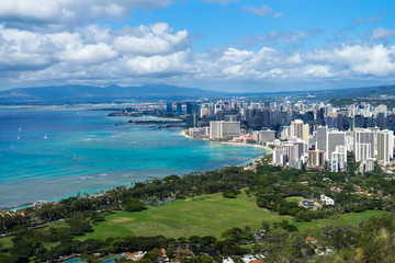 Fototapeta na wymiar Mountain View of Waikiki