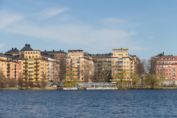 Fototapeta premium Colorful buildings on Kungsholmen waterfront, Stockholm, Sweden.