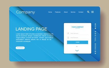 landing page with abstract background