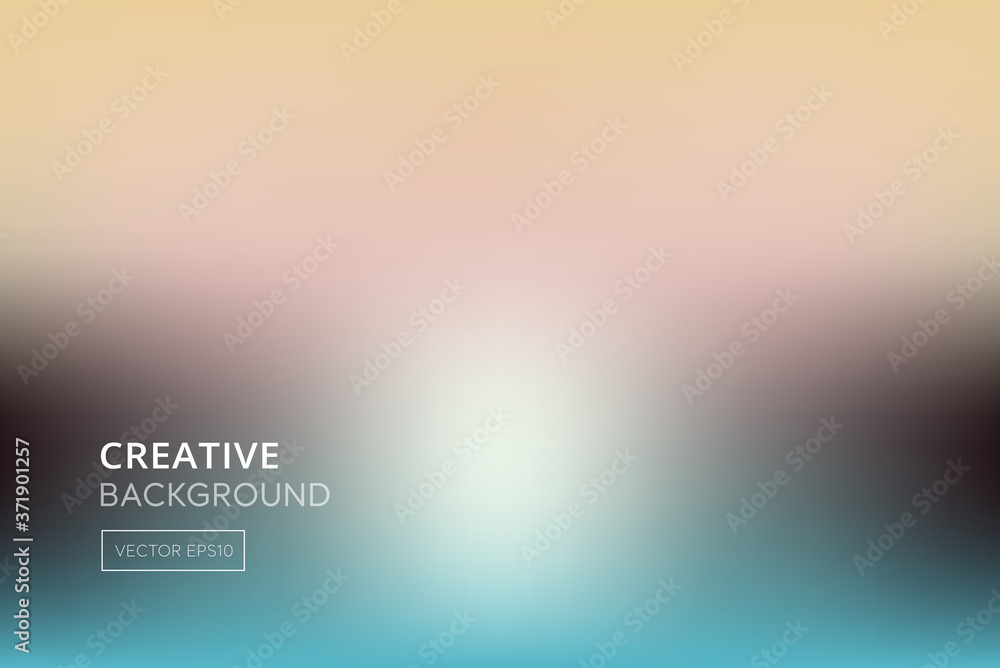 Wall mural blurred gradient abstract beidge and turquoise color background