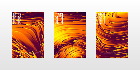 Set of 3d abstract golden line waves textured background template design can be used for poster, flyer, cover, wallpaper, and many more. Vector