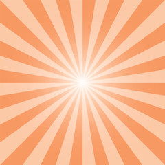 Orange sunburst background. Rectangular grunge background. Melon orange sunbeam backdrop design for various purposes.