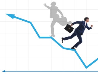 Fototapeta premium Businessman and his shadow in business concept