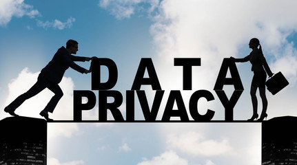 Data privacy concept in modern IT technology