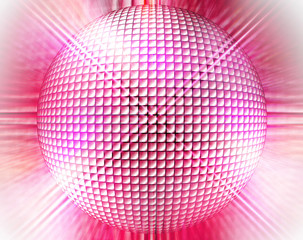 派手なキラキラに輝くミラーボール　3Dイラスト