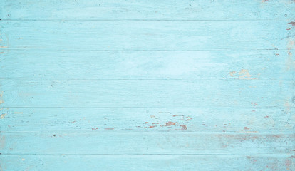 Wood wall painted weathered blue . Vintage blue wood plank background. Old blue wooden wall coming from beach. - 371904414