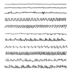 Hand drawn collection set of underline. Doodle line design - elements,borders, scribble,strokes.Marker strokes -artistic pen brushes