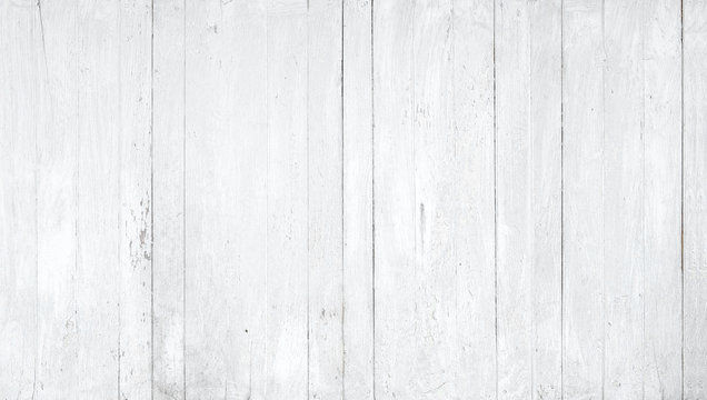 Wood wall painted weathered white. Vintage white wood plank background. Old white wooden wall.