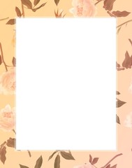 水彩画のバラのフレーム