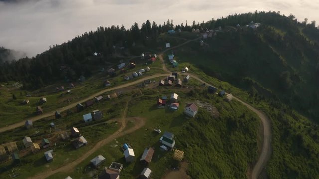 Drone shot of Gomi Mountain in the Guria region of Georgia, also known as Gosmismta