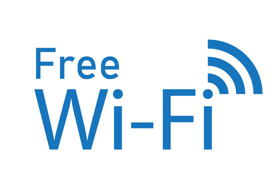 Free wi-fi. Vector wireless internet symbol icon. Mobile internet zone. Stock photo.
