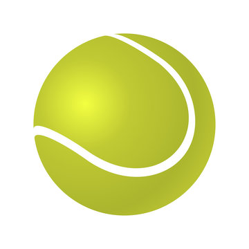 Tennis ball vector icon isolated realistic in flat style on the white