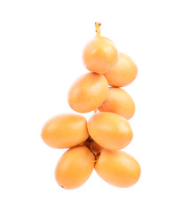 Date fruits isolated on white background.