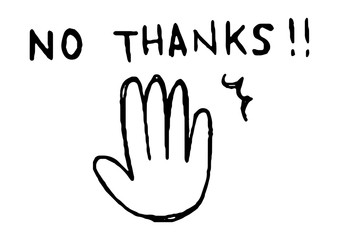 No Thanks　断る　イラスト