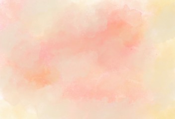 Fototapeta na wymiar Watercolor background illustration It has a cloud-like texture or mist, orange and pink.