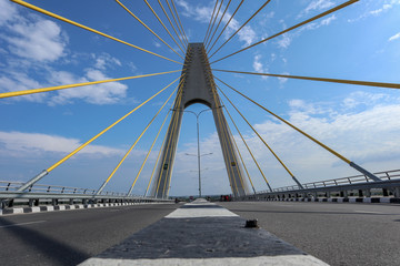 Fototapeta premium photo center view bridge over the river