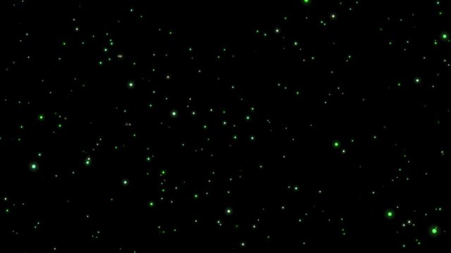 Small little fireflies flying through the night and creating a moody relaxing atmosphere with glowing 2D Animation chroma key