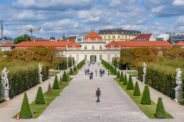 Lower Belvedere and gardens, a Baroque palace in Vienna, Austria