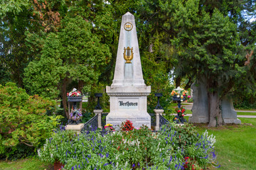 Beethoven's Grave at Central Cemetery in Vienna, Austria