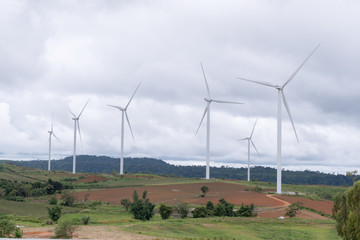 Wind turbines with Petchabun , Thailand