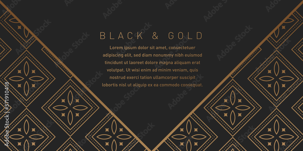 Sticker black and gold pattern background