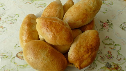 fried pies on a baking sheet just out of the oven