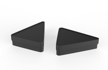 Matte Triangular Box Mock up (High-Angle Shot). 3d illustration