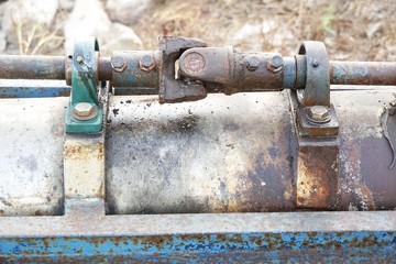 close up old iron joints in industry site