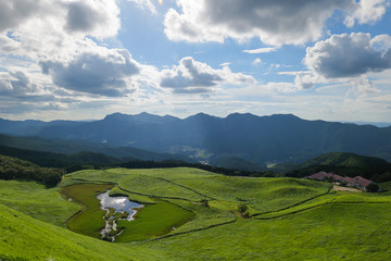 Dusk, beautiful scenery of Soni plateau in Nara prefecture