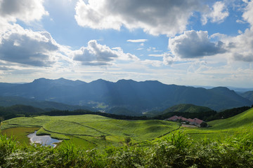 Fototapeta na wymiar Dusk, beautiful scenery of Soni plateau in Nara prefecture