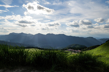Fototapeta premium Japanese mountains on a clear summer day