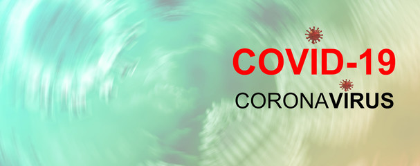 covid-19 coronavirus virus text word  horizontal  for background - 3d rendering