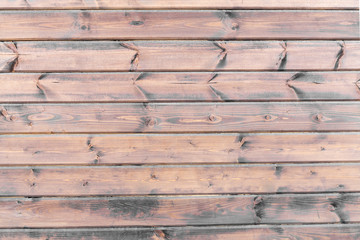 Wooden planks, lining, boards for construction works in the sawmill. Wooden brown background