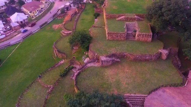 Aerial flying over Acropolys Park in Nigeria