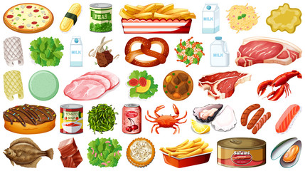 Set of food isolated