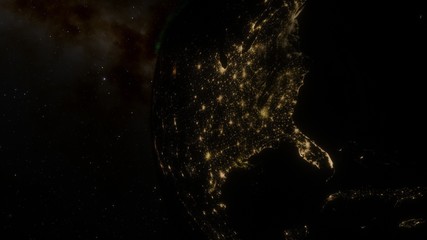 realistic planet Earth from space, science fiction wallpaper, cosmic landscape, oceanic expanses, sunrise over the earth from space, 3d render
