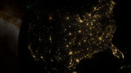 realistic planet Earth from space, science fiction wallpaper, cosmic landscape, oceanic expanses, sunrise over the earth from space, 3d render
