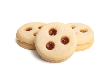 Double cookies with jam isolated