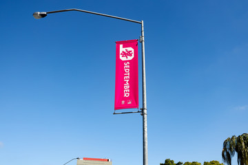Brisbane Festival sign in the City