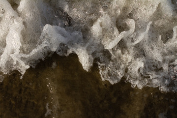 Waves breaking on a remote surf beach, New Zealand. 