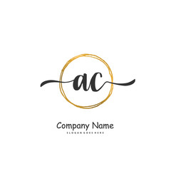 A C AC Initial handwriting and signature logo design with circle. Beautiful design handwritten logo for fashion, team, wedding, luxury logo.