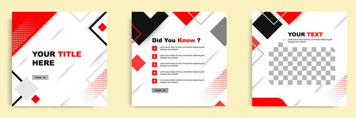 Social media tutorial, tips, trick, did you know post banner layout template with geometric background and memphis pattern design element